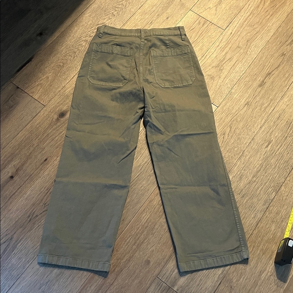 J.Crew Olive Wide Leg Chino Pants | Casual Utility Style, Size 6/28 - Picture 6 of 6